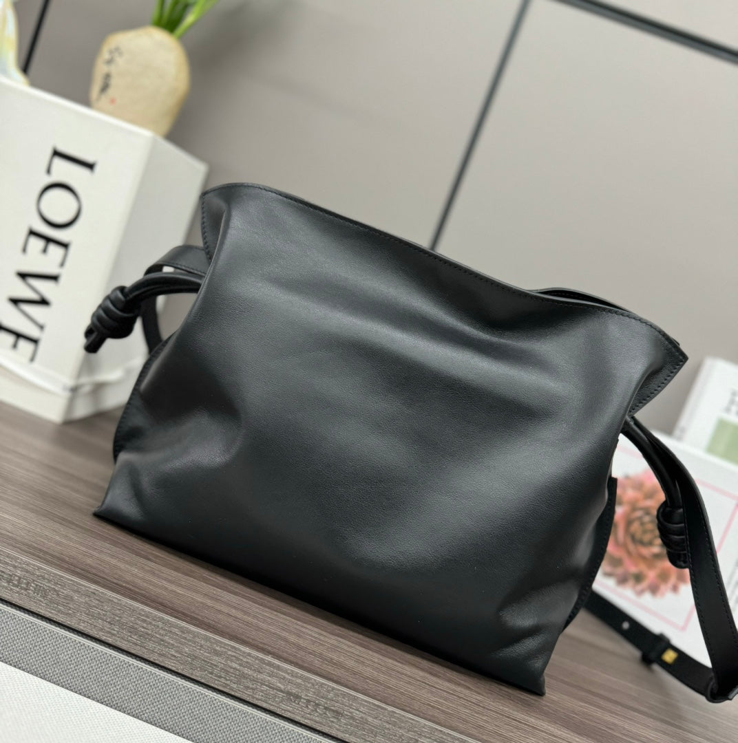 Loew Puzzle Fold Tote Iblack Shiny Calfskin