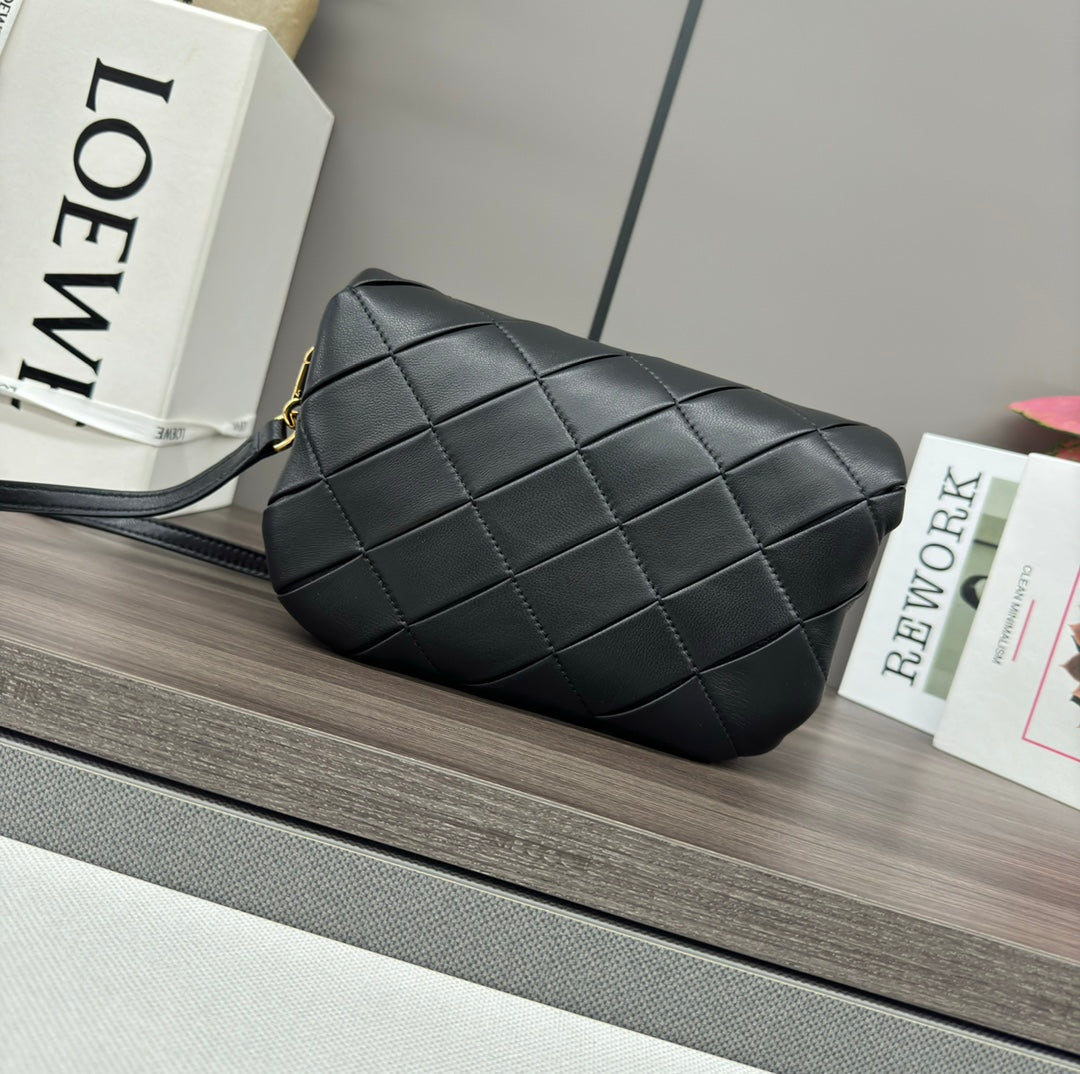 Loew Puzzle Fold Tote Iblack Shiny Calfskin