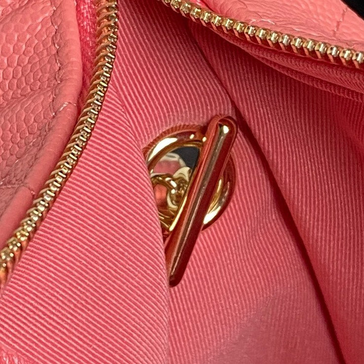 CC Large Tote 39 Light Beige Canvas Pearl Logo