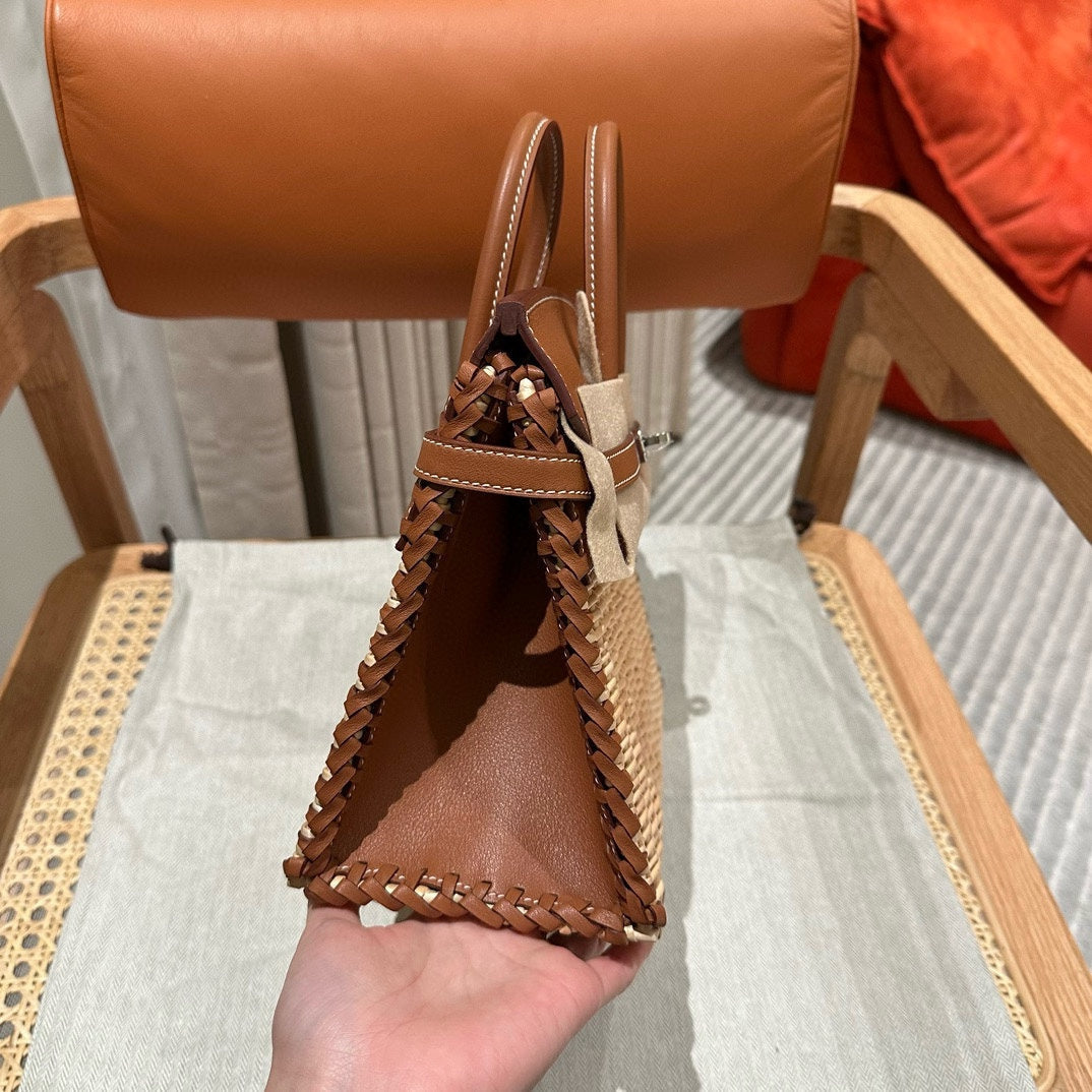 HM BIRKIN 25 CM PICNIC GOLD BAMBOO AND RATTAN