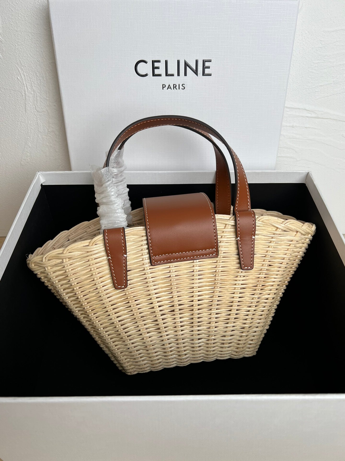 Celine Teen Couffin 32cm Wicker Brown Calfskin