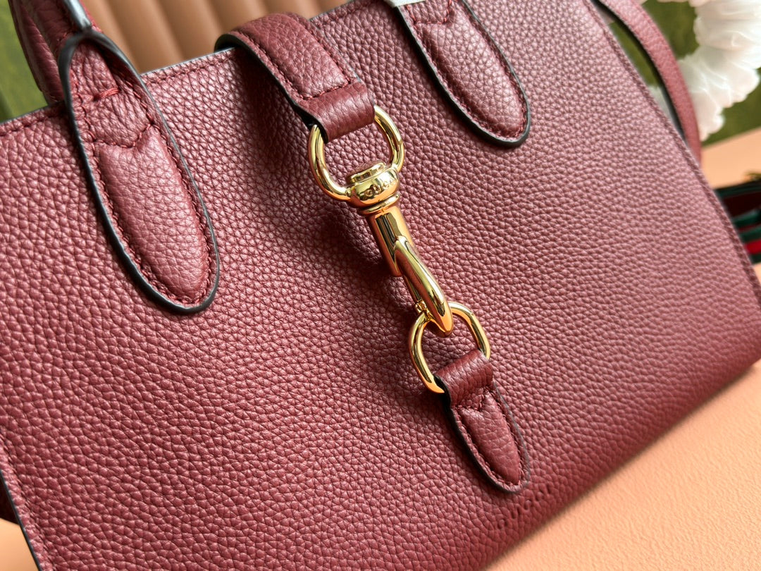 Gucci Jackie Tote Bag Rosso Ancora Red Leather 248601