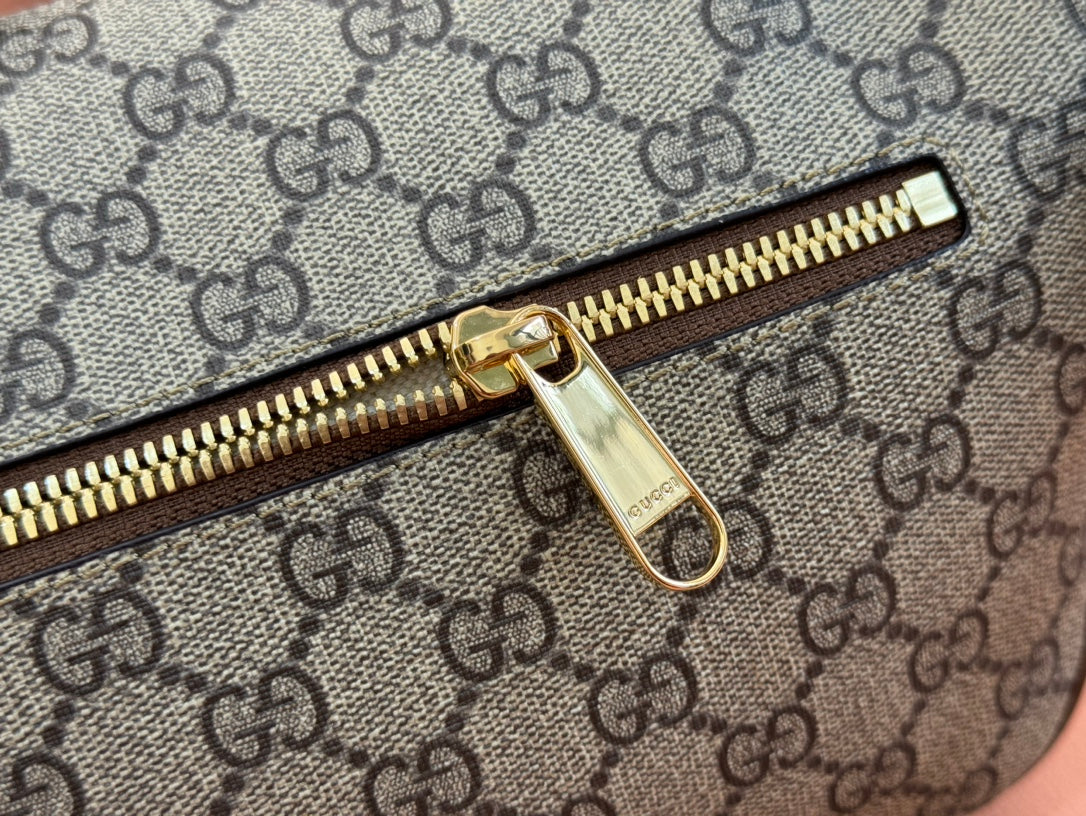 Gucci Interlocking G belt bag Brown mix Ebony Leather Canvas 248164