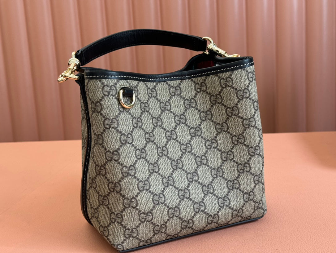 Gucci Ophidia 20.5cm Bag Ebony Black Canvas 248560