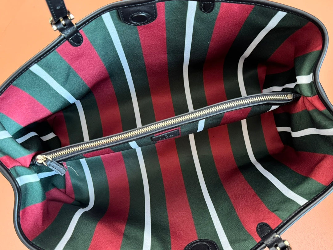 Gucci Ophidia 36cm Bag Ebony Black Canvas 248557