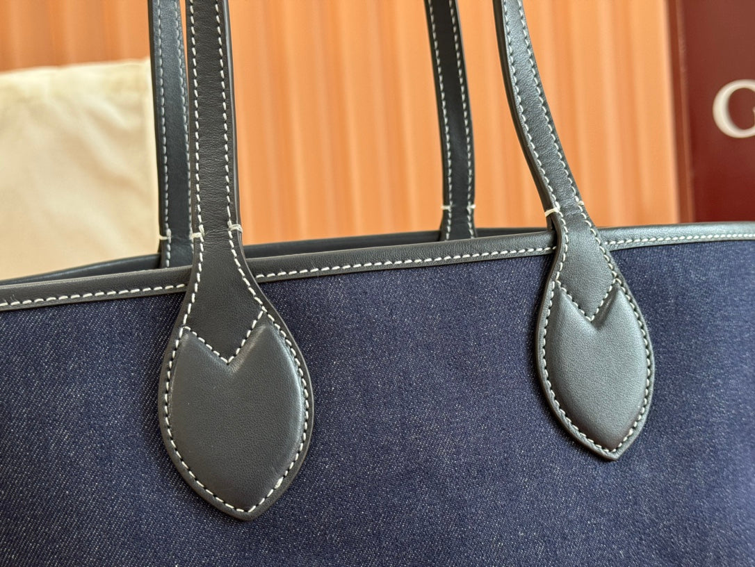 Gucci Totissima Tote Bag Dark Blue Denim Leather