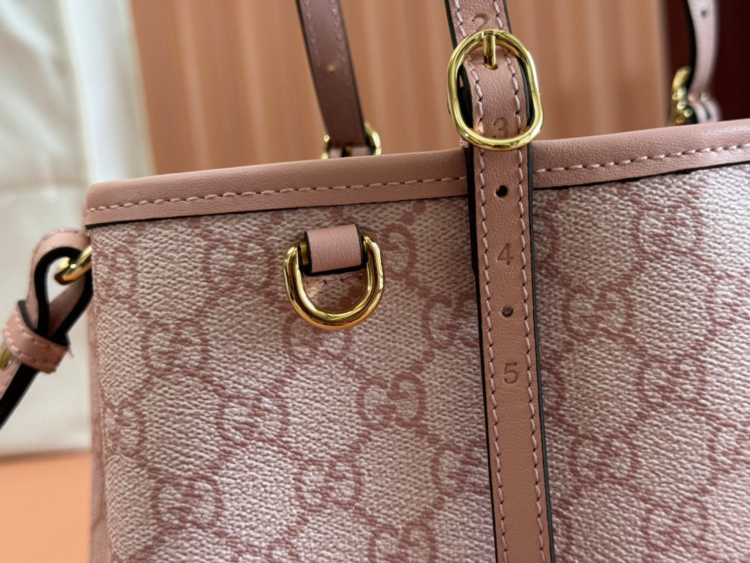 Gucci Ophidia 31cm Bag Pink Canvas 244357