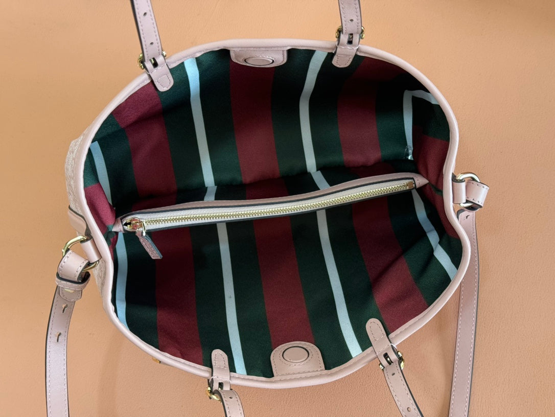 Gucci Ophidia 31cm Bag Pink Canvas 244357