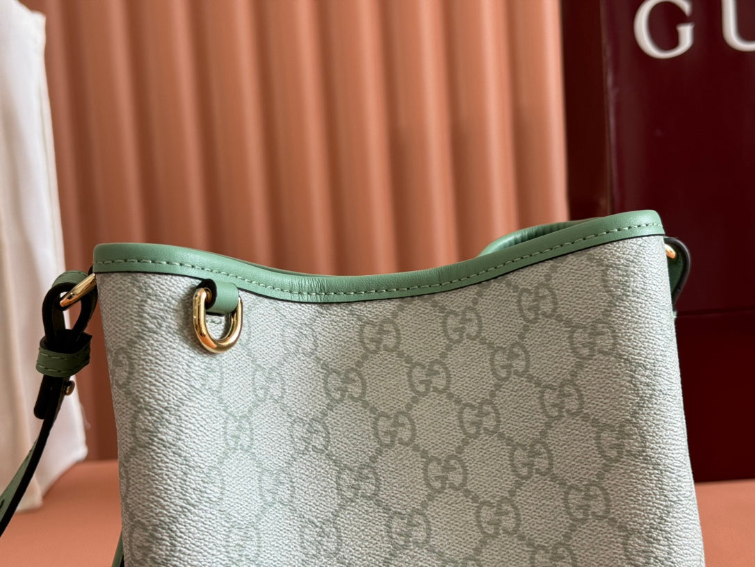 Gucci Ophidia 20.5cm Bag Green Canvas 244363