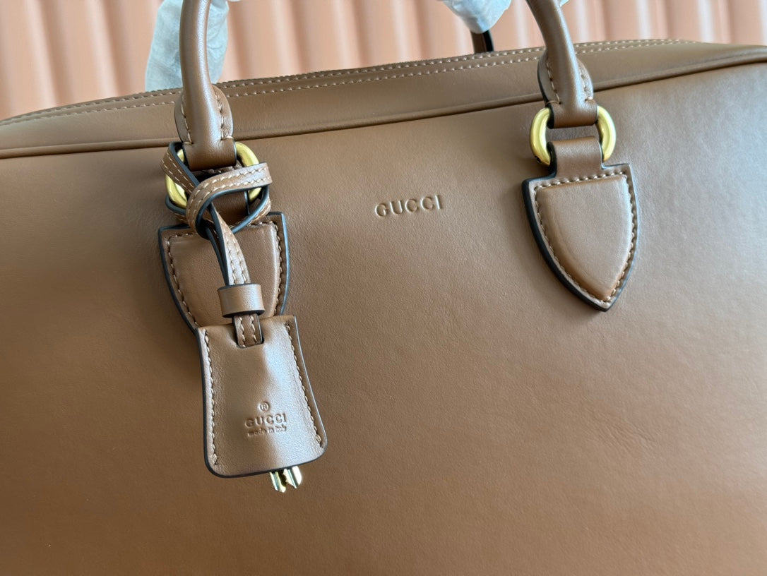 Gucci Emblem Briefcase Brown Calfskin 248359