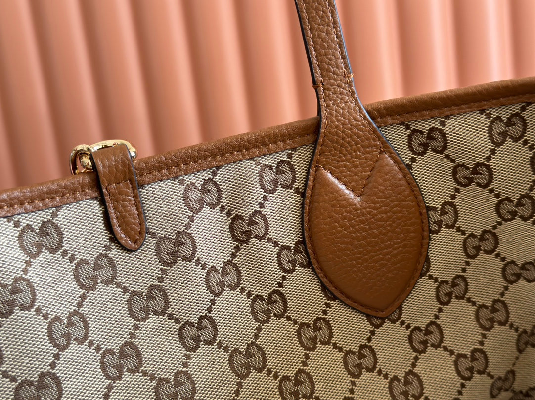 Gucci Totissima 30cm Tote Bag Brown Calfskin 248126