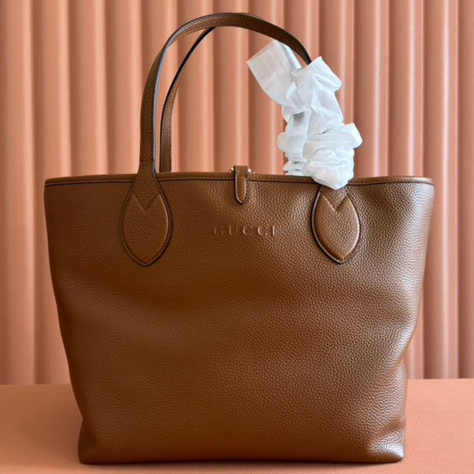 Gucci Totissima 30cm Tote Bag Brown Calfskin 248126