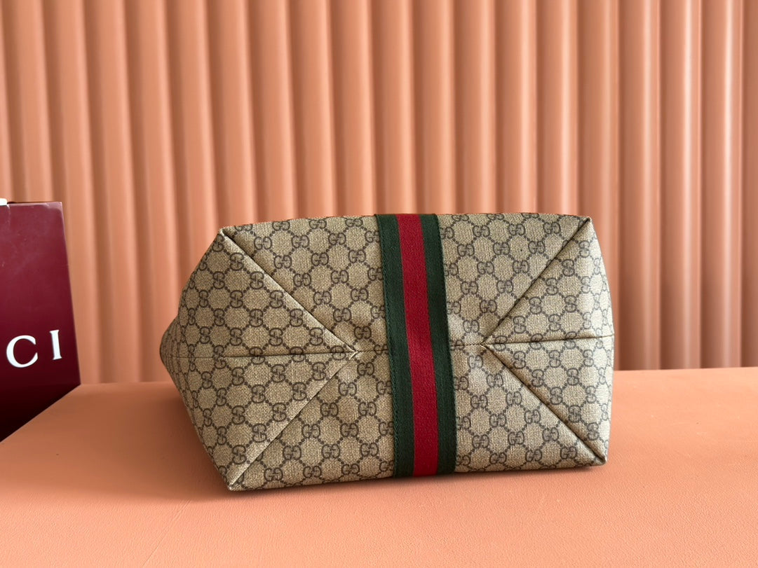 Gucci Ophidia 31cm Bag Ebony Brown Canvas 255280