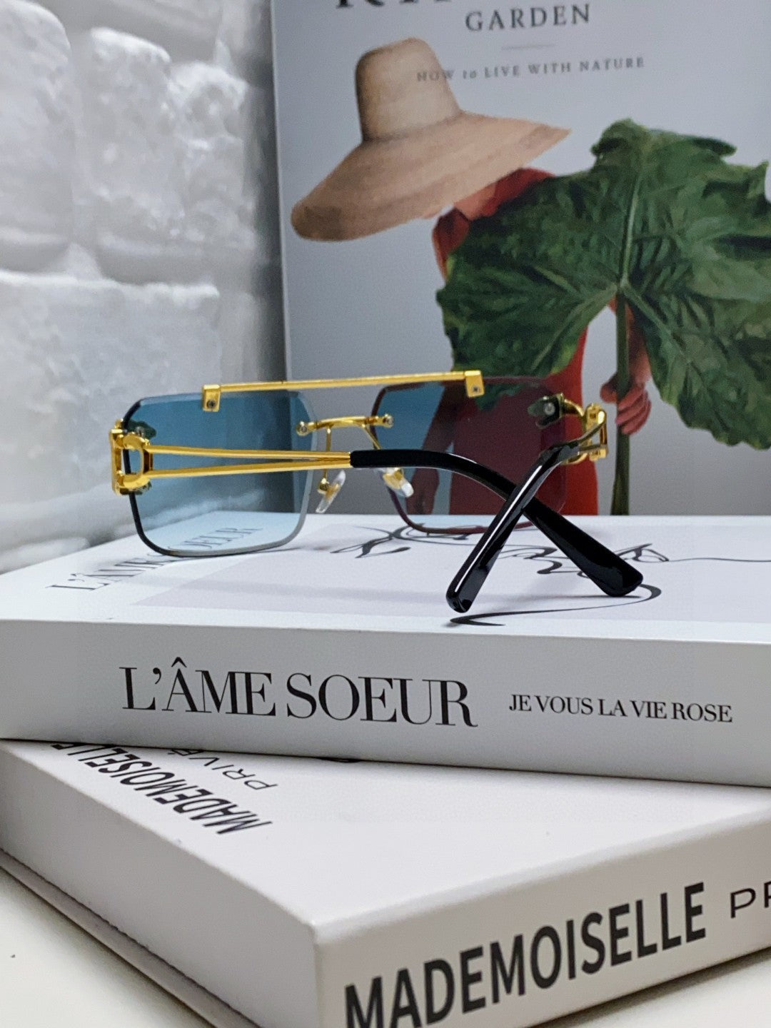 Panthère Rimless Rectangular Frame Sunglasses 543542 In Metal