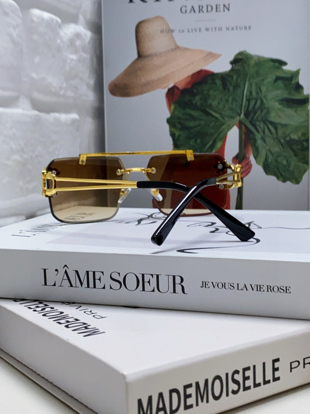 Panthère Rimless Rectangular Frame Sunglasses 543542 In Metal