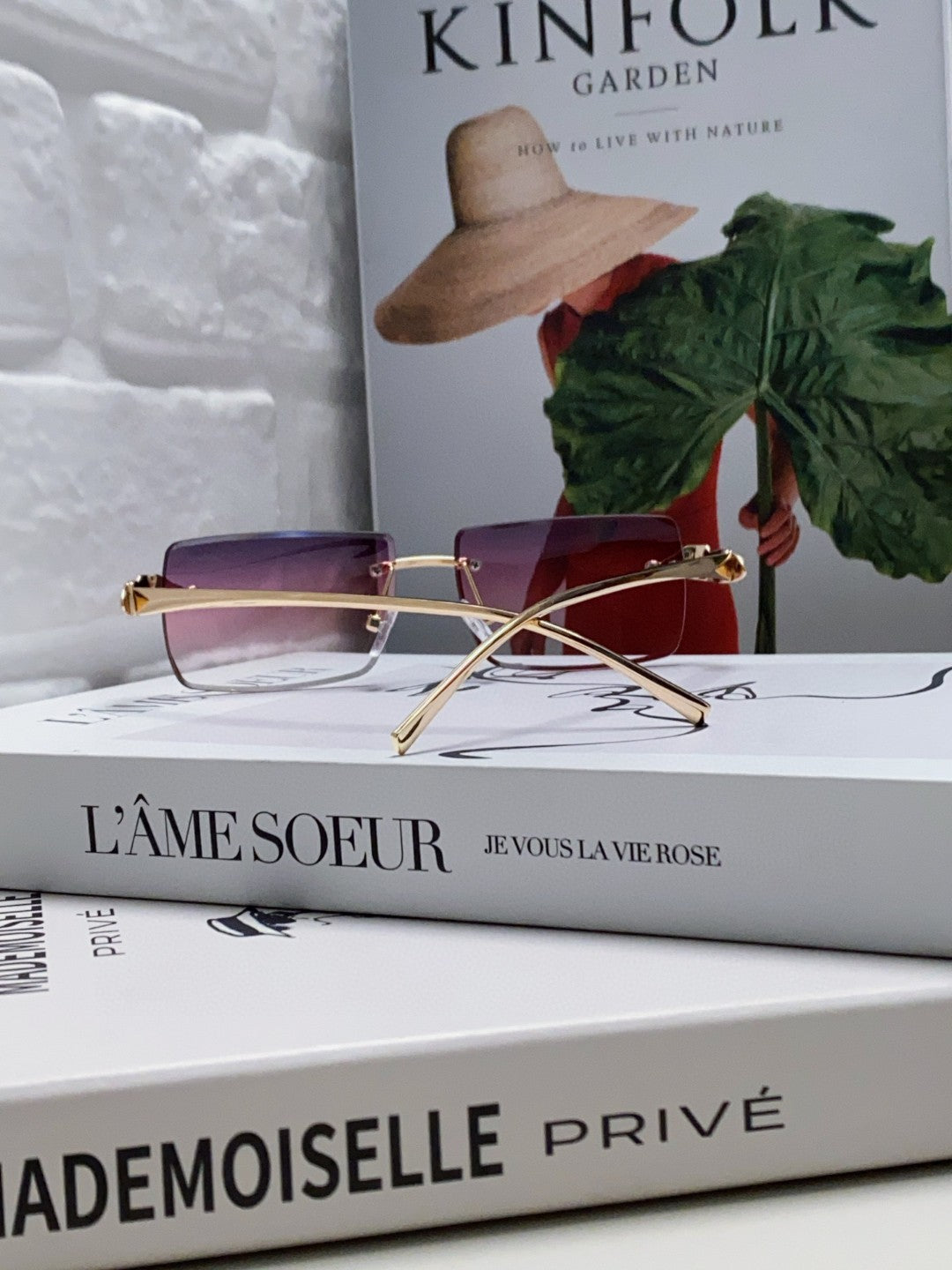 Panthère Rimless Rectangular Frame Sunglasses 543543 In Metal