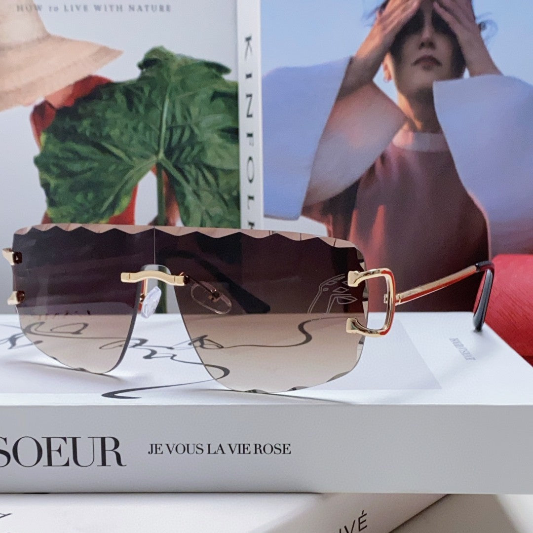 C De Rimless Navigator Frame Sunglasses 548665 In Metal