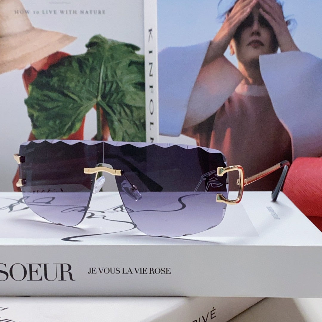 C De Rimless Navigator Frame Sunglasses 548665 In Metal