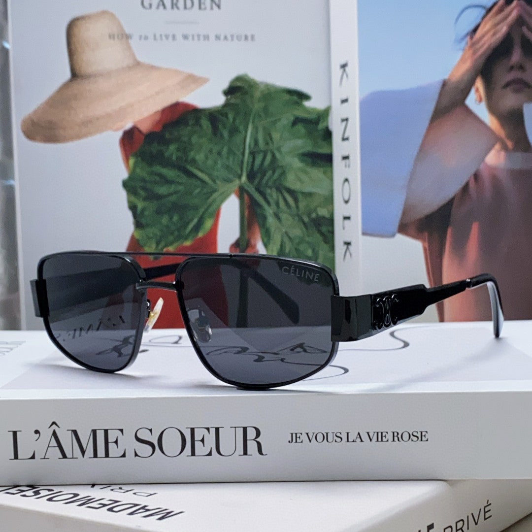 TRIOMPHE SUNGLASS 512996 IN BLACK METAL