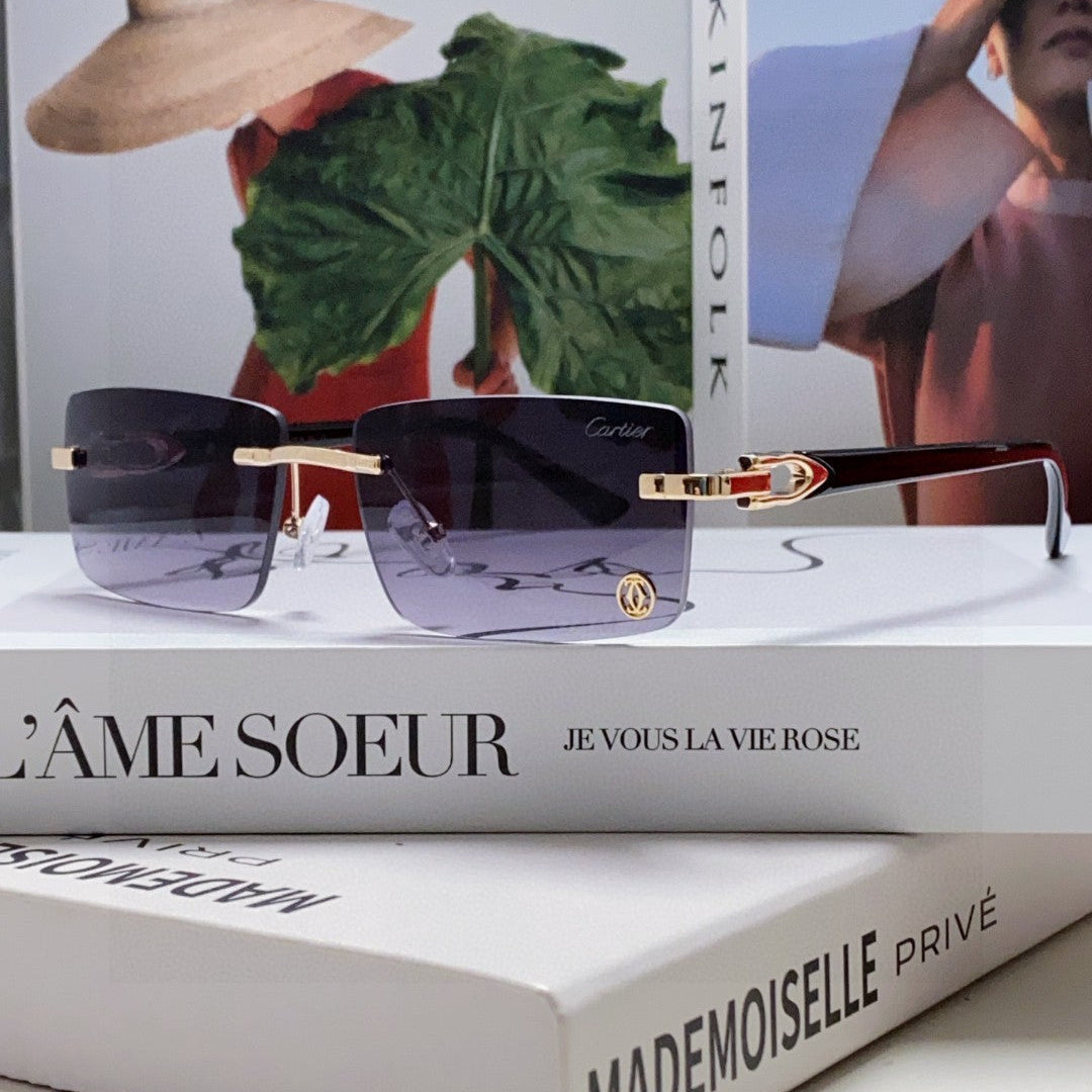 C De Rectangular Frame Sunglasses 555890 In Metal And Acetate