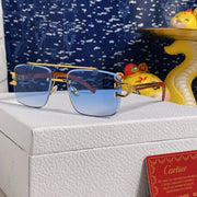 C De Square Frame Sunglasses 522656 In Metal And Wooden