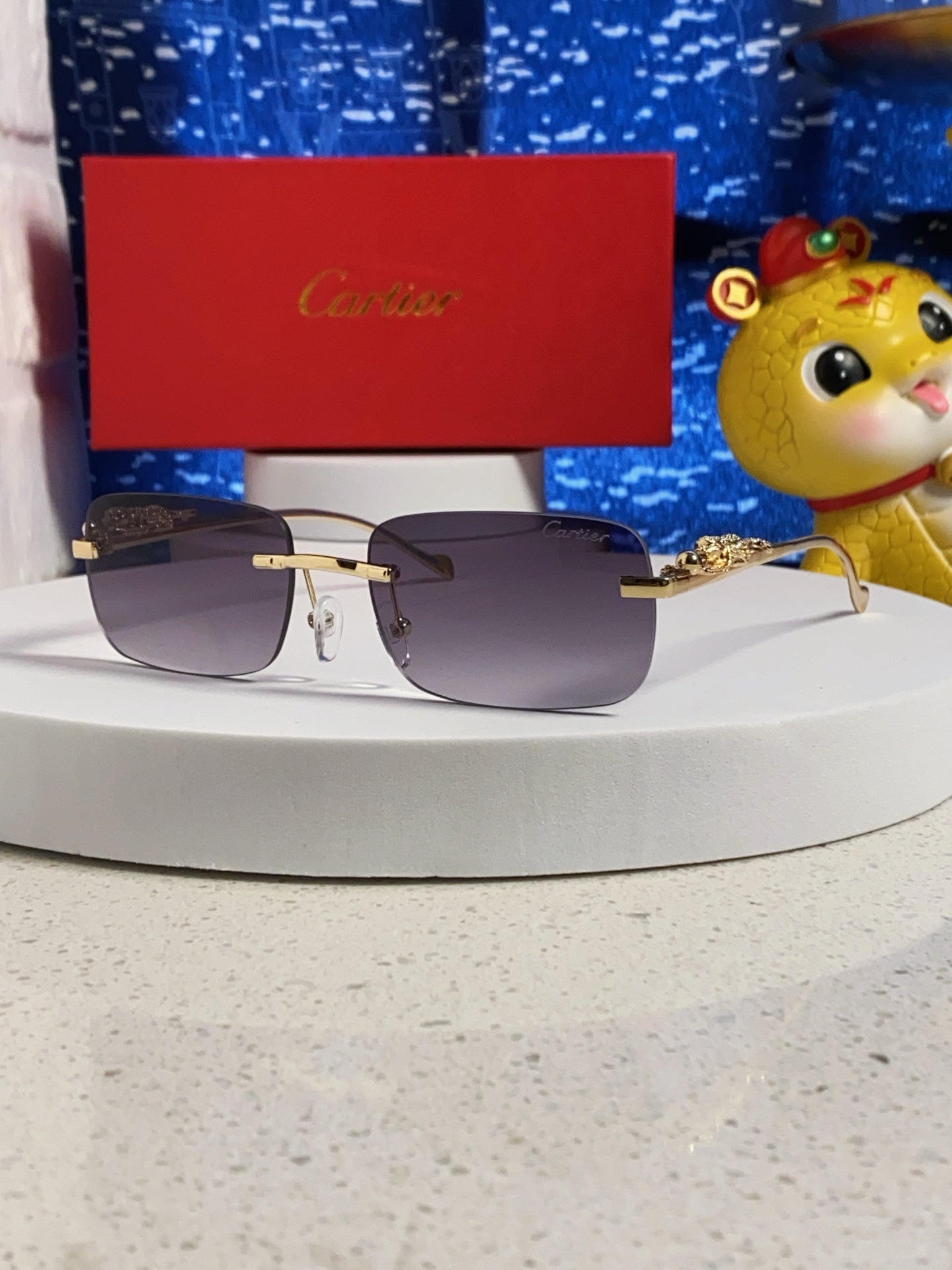 Panthère Rectangular Frame Sunglasses 567503 In Metal