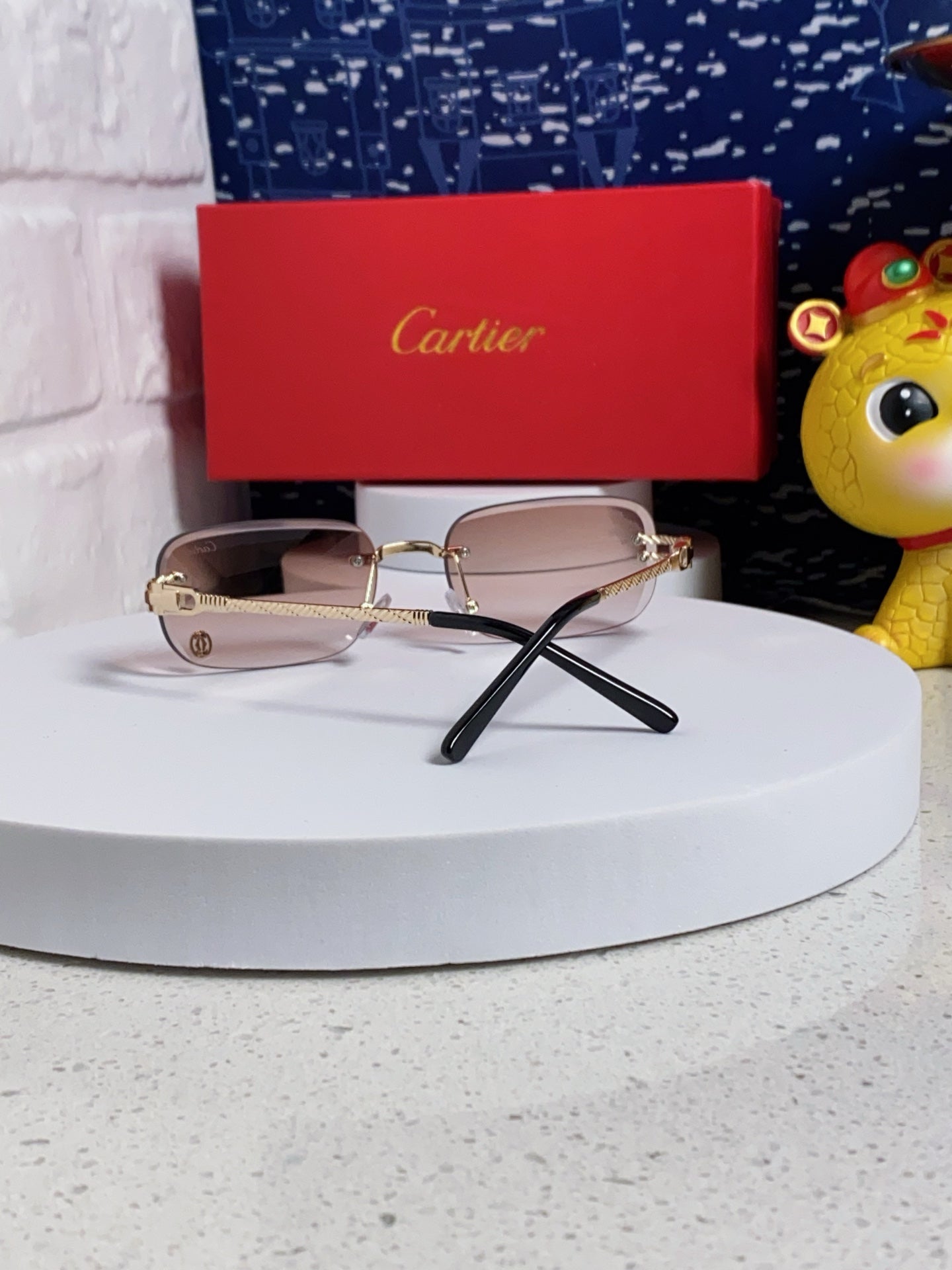 Signature C De Rectangular Frame Sunglasses 533233 In Metal