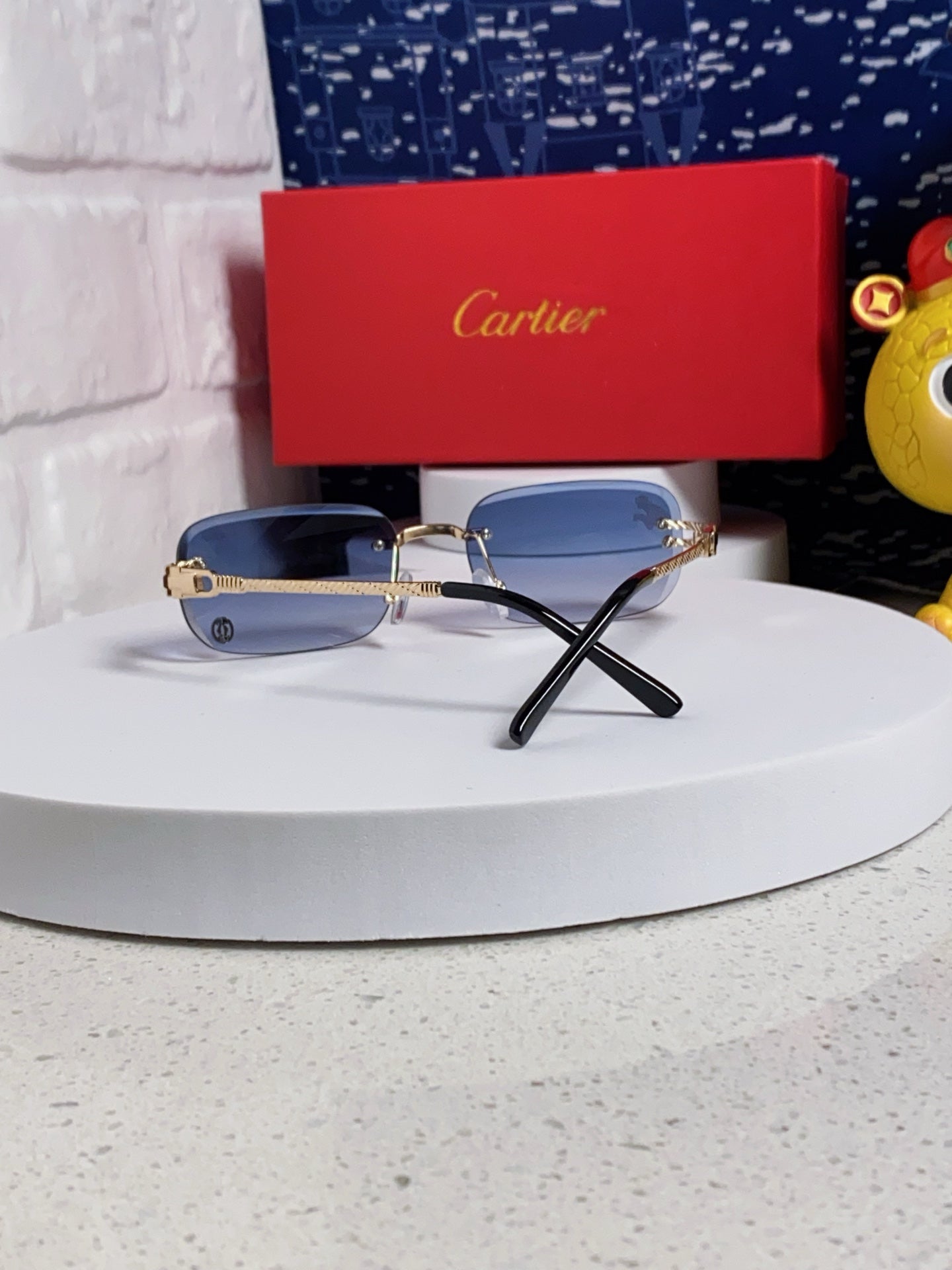 Signature C De Rectangular Frame Sunglasses 533233 In Metal