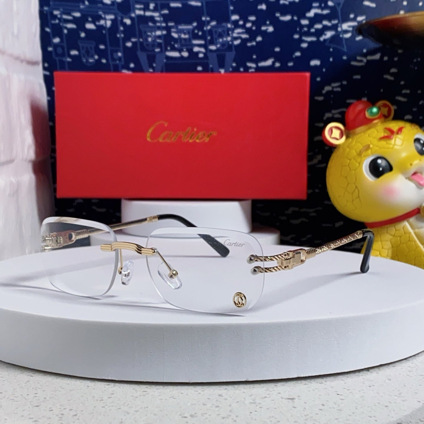 Signature C De Rectangular Frame Sunglasses 533233 In Metal