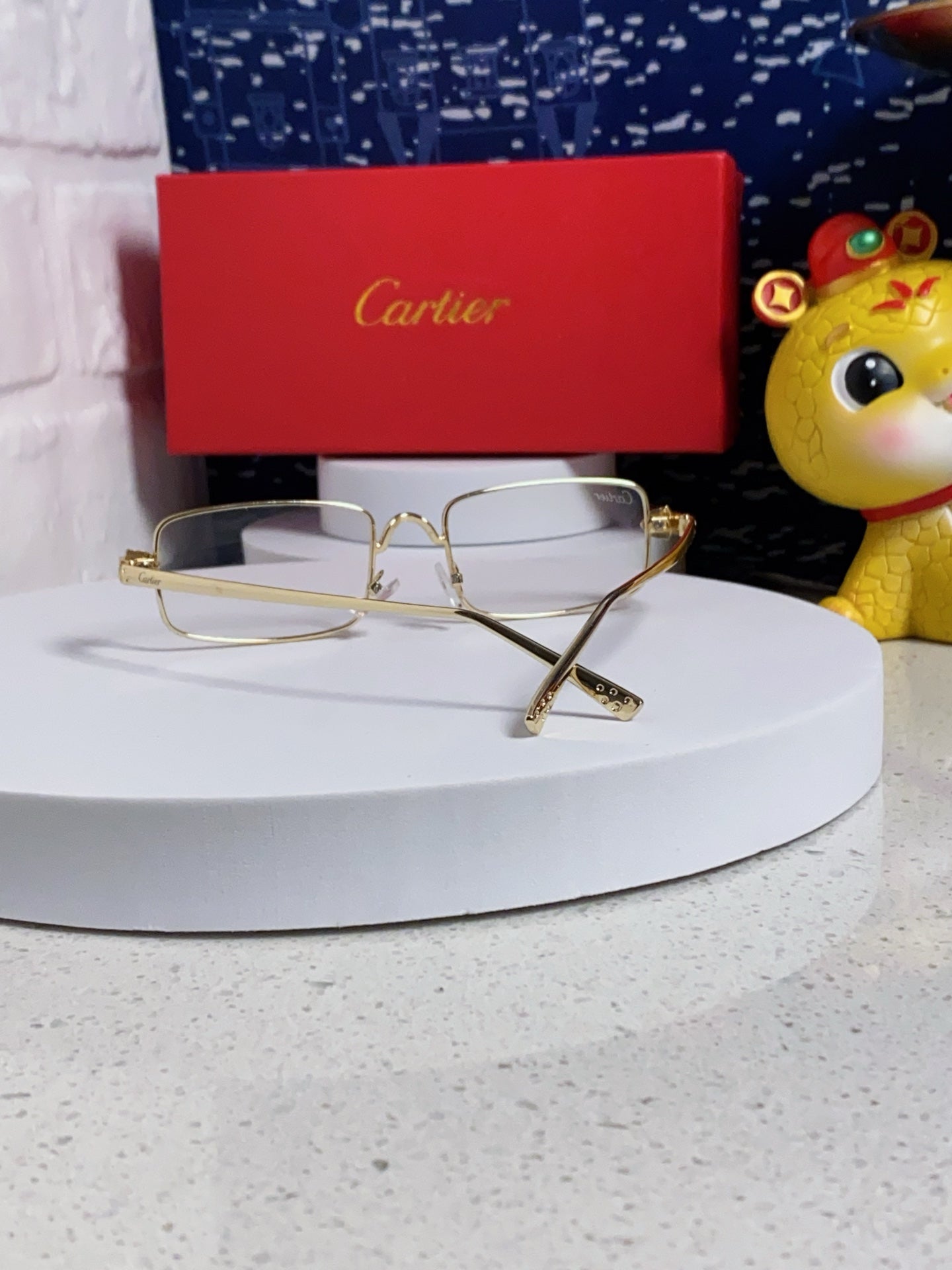 Santos Rectangular Frame Sunglasses Ct0473S In Metal