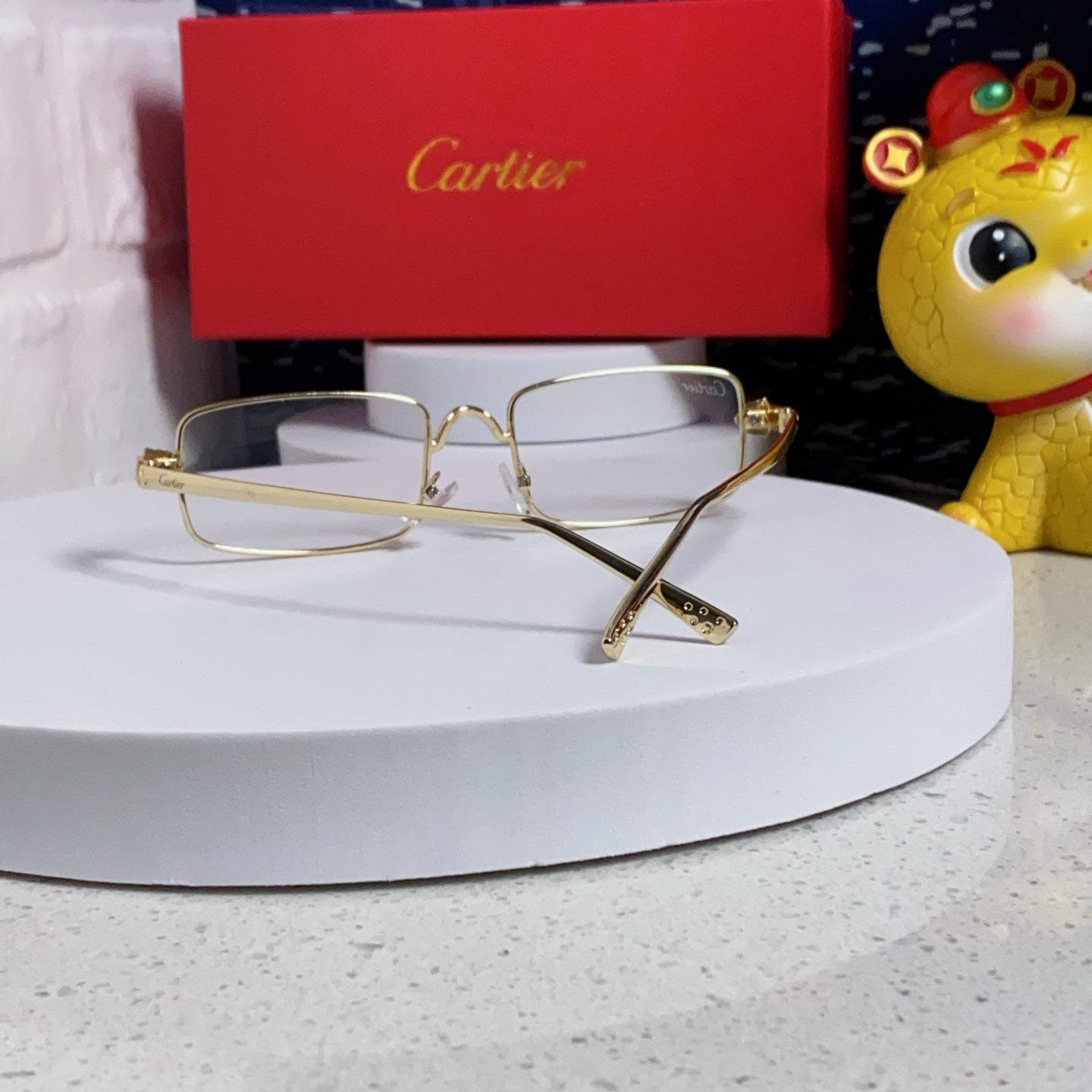 Panthère Rectangular Frame Sunglasses Ct0473S In Metal