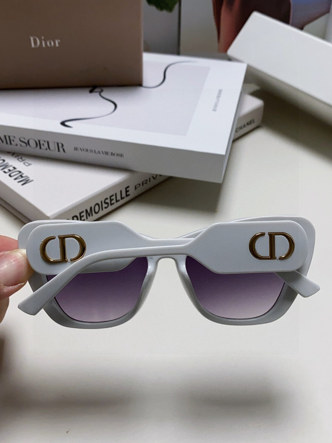 Bobby B1U Sunglass 571589 In White Acetate Grey Smoke Lenses