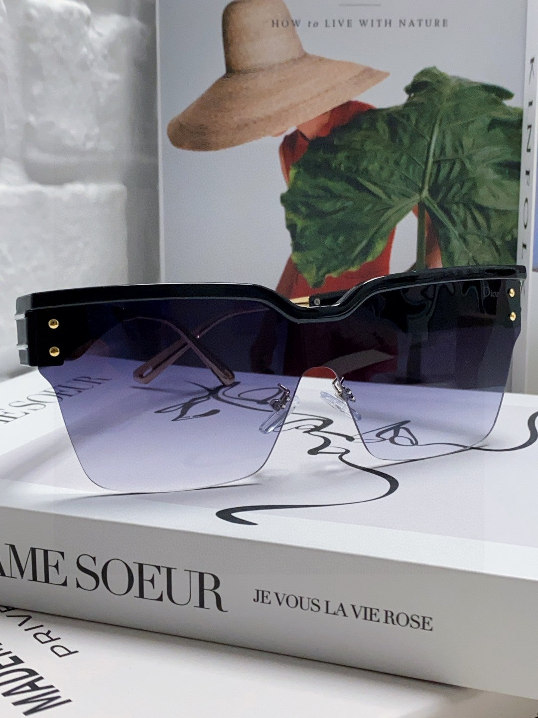 Oblique Sunglass 571601 In Black Metal