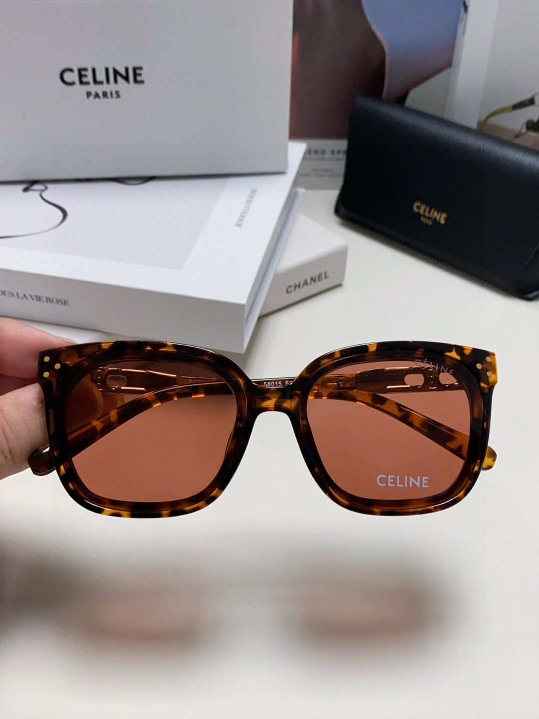 TRIOMPHE SUNGLASSES 573251 IN HAVANA ACETATE METAL LOGO