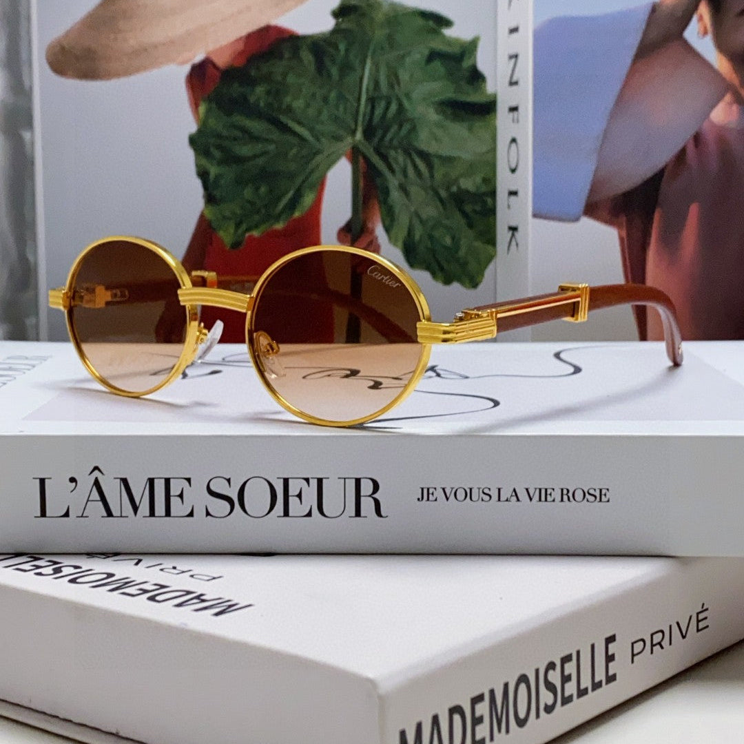 Première Round Frame Sunglasses Ct0464S In Metal