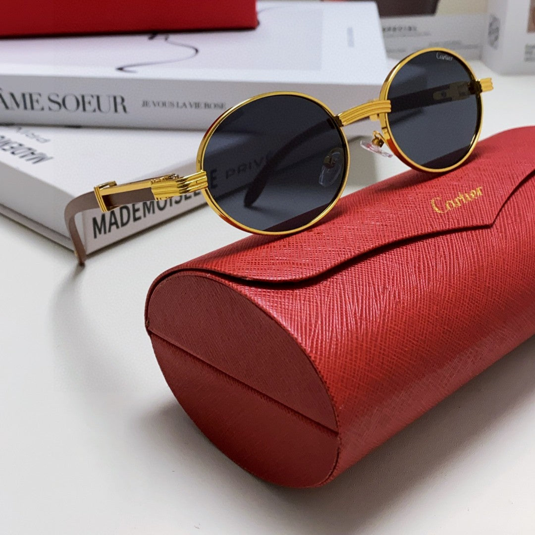 Première Round Frame Sunglasses Ct0464S In Metal