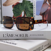 EMBOSSED LOGO RECTANGULAR FRAME SUNGLASSES 575773 IN ACETATE