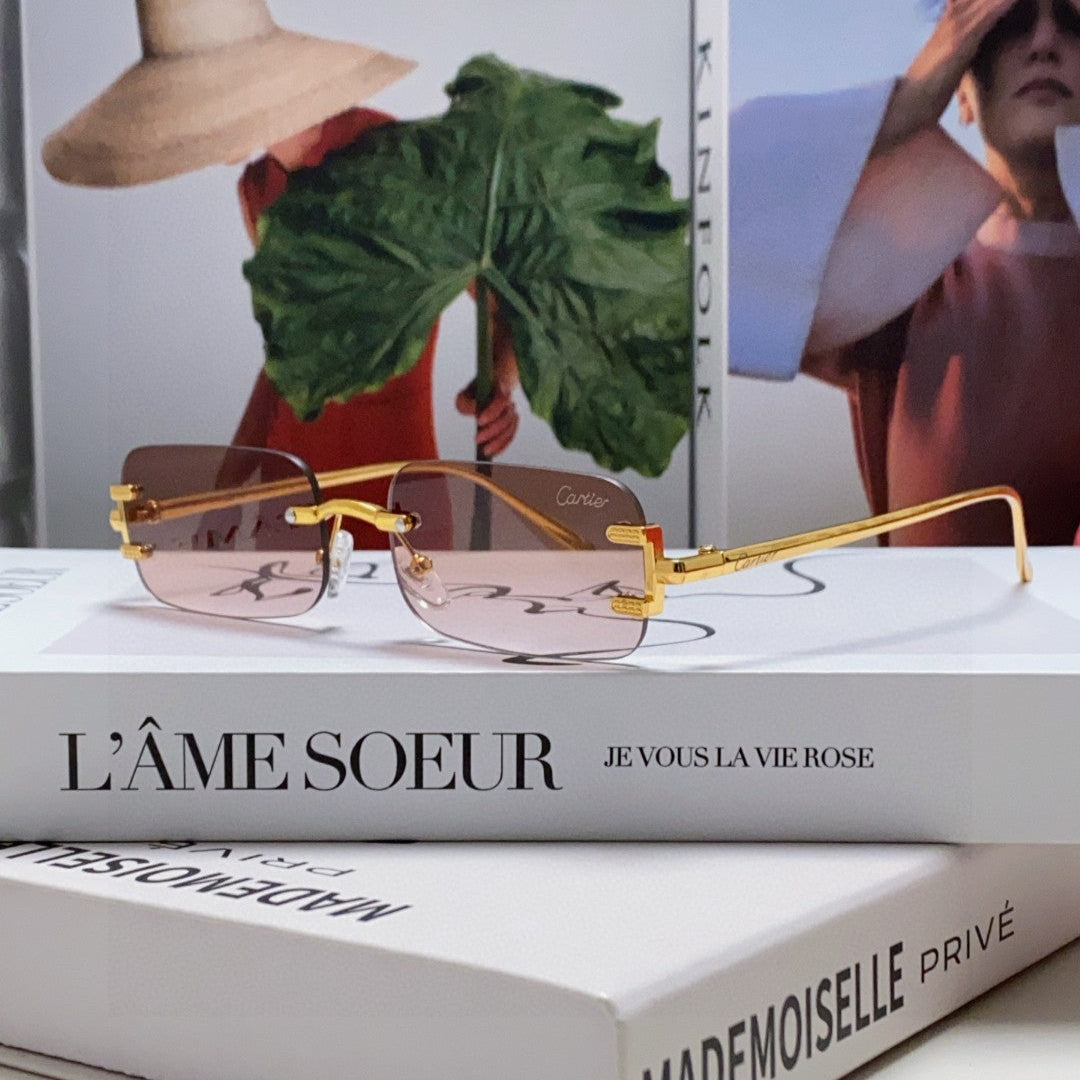 Signature C De Rectangular Frame Sunglasses 575776 In Metal