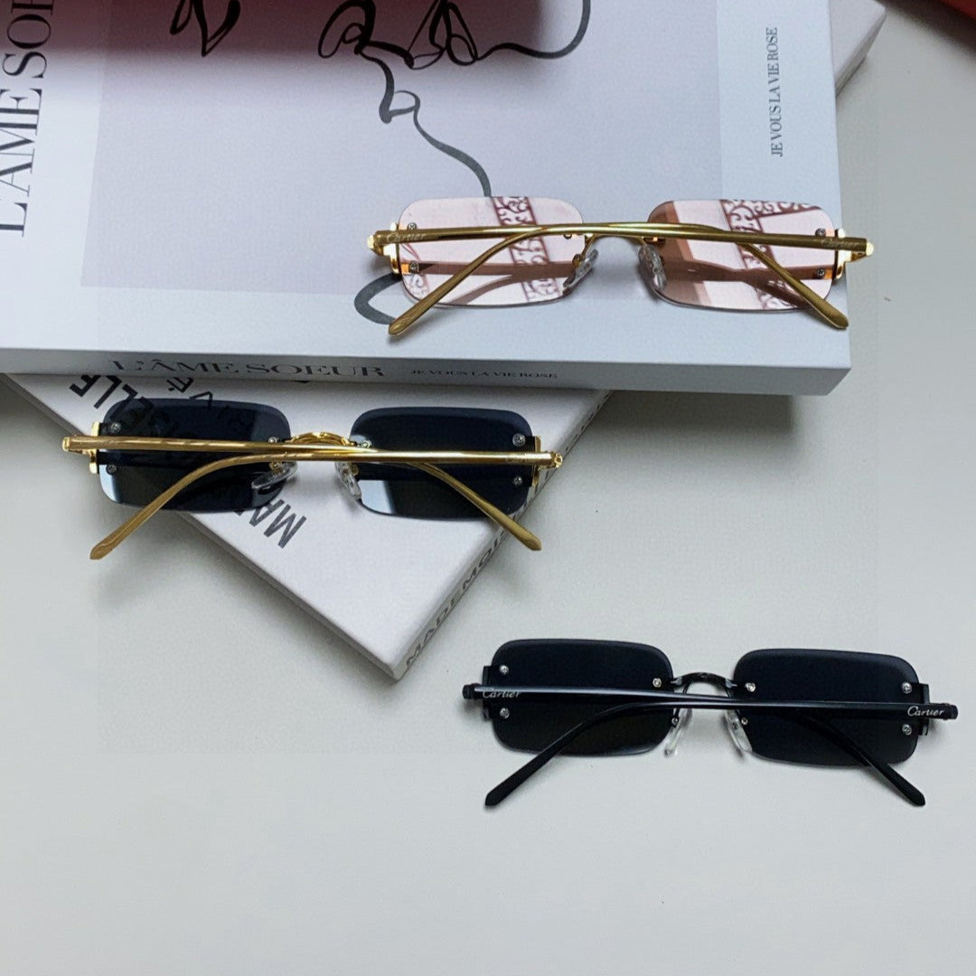 Signature C De Rectangular Frame Sunglasses 575776 In Metal