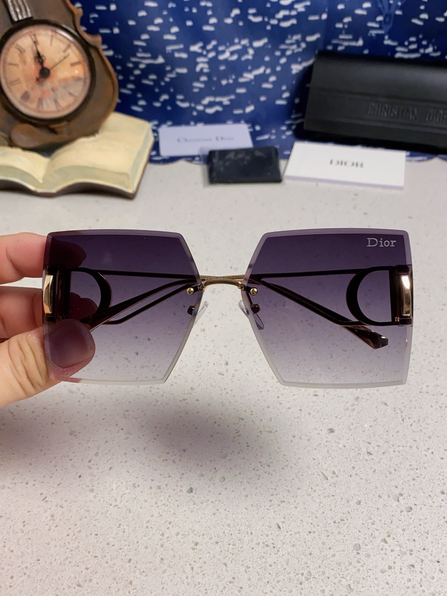 30Montaigne S7U Sunglass 578109 In Gold Metal Grey Smoke Lenses