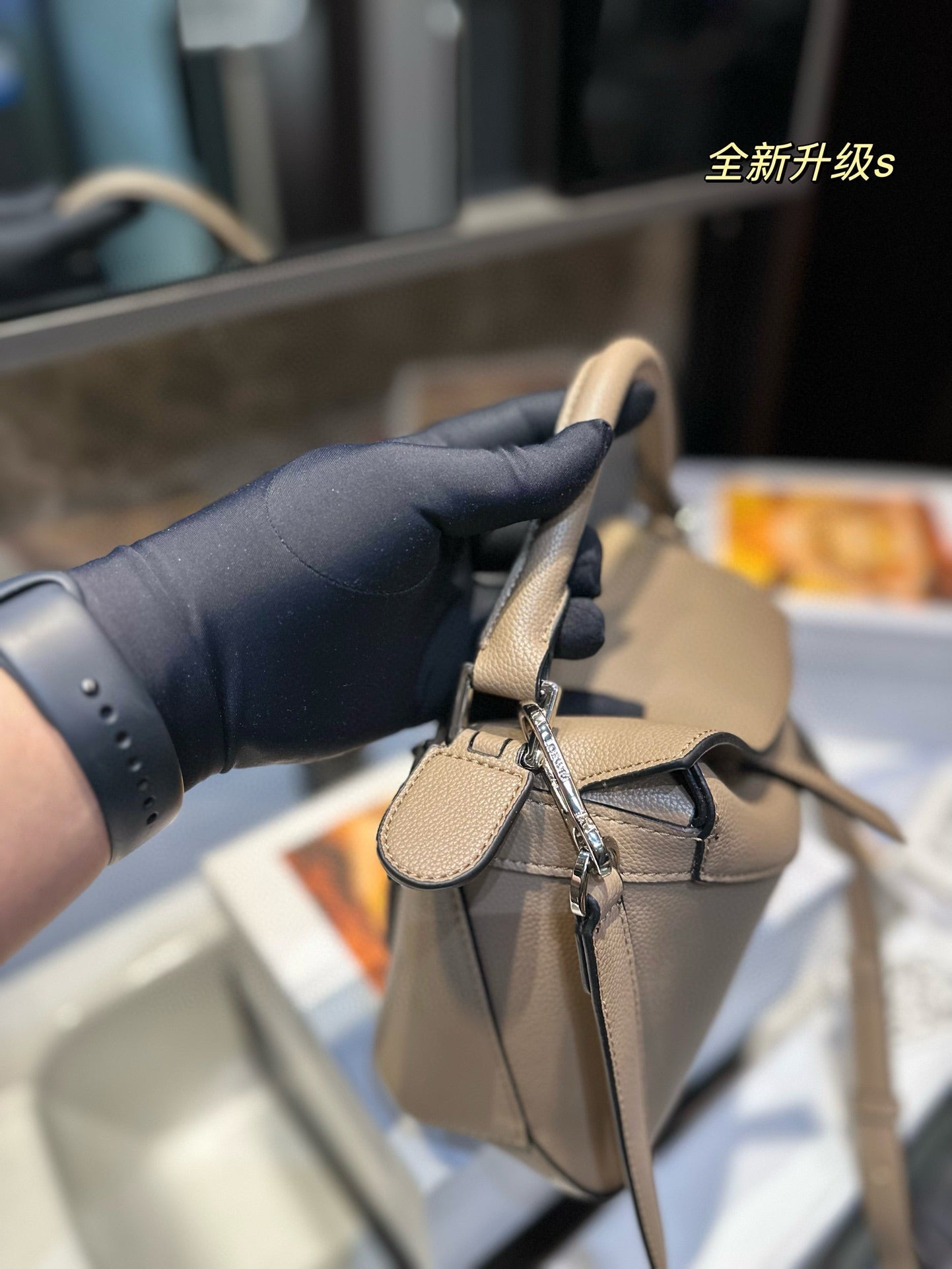 Loew Puzzle Fold Tote Iblack Shiny Calfskin