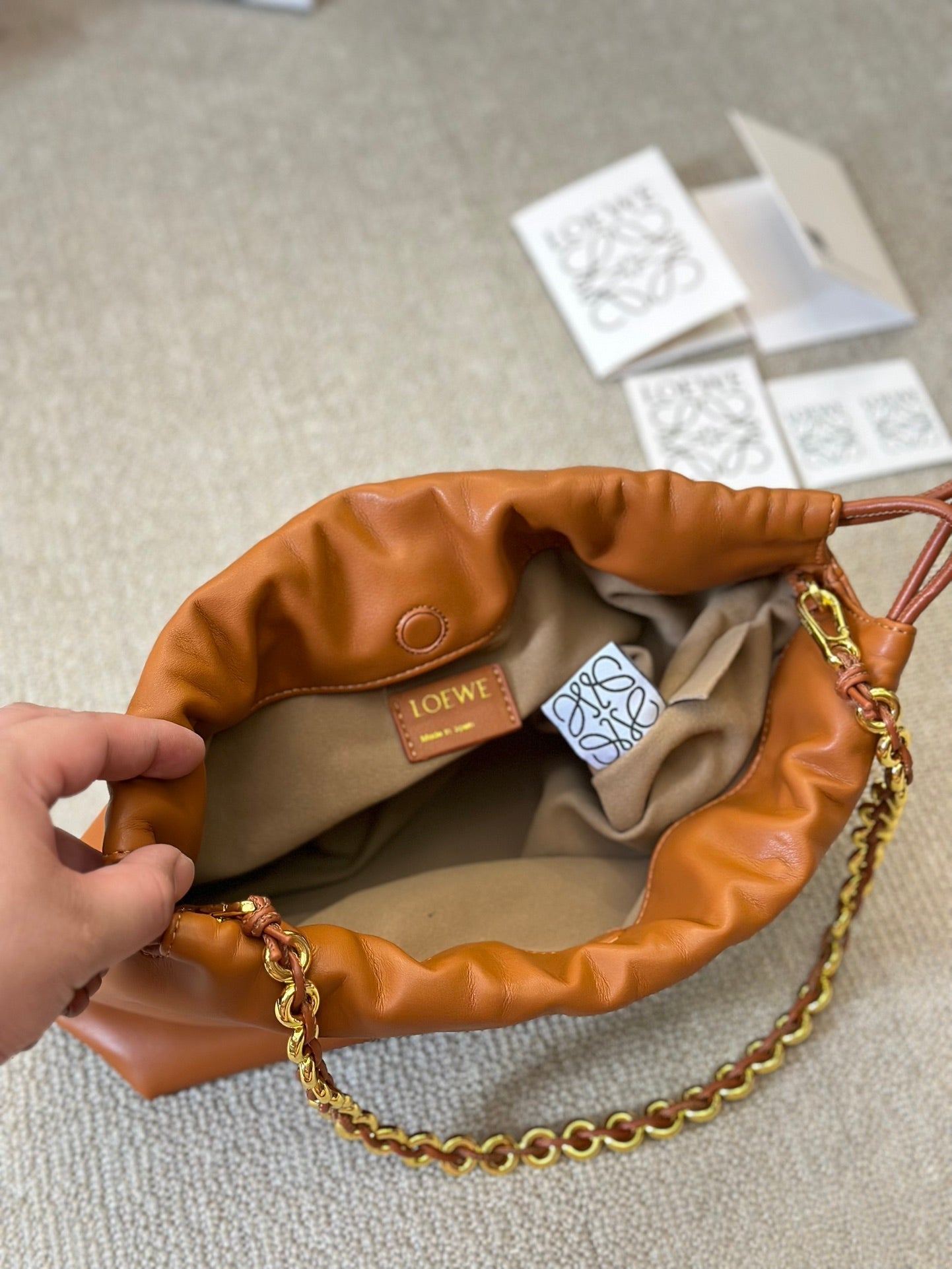 Loew Puzzle Fold Tote Iblack Shiny Calfskin