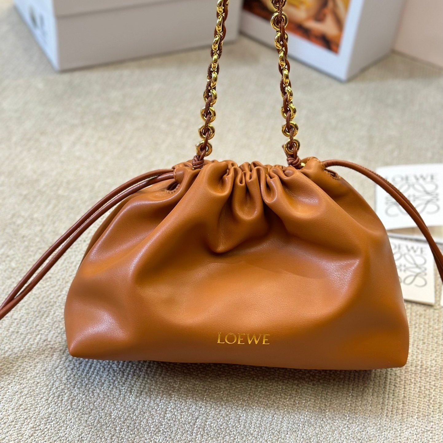 Loew Puzzle Fold Tote Iblack Shiny Calfskin