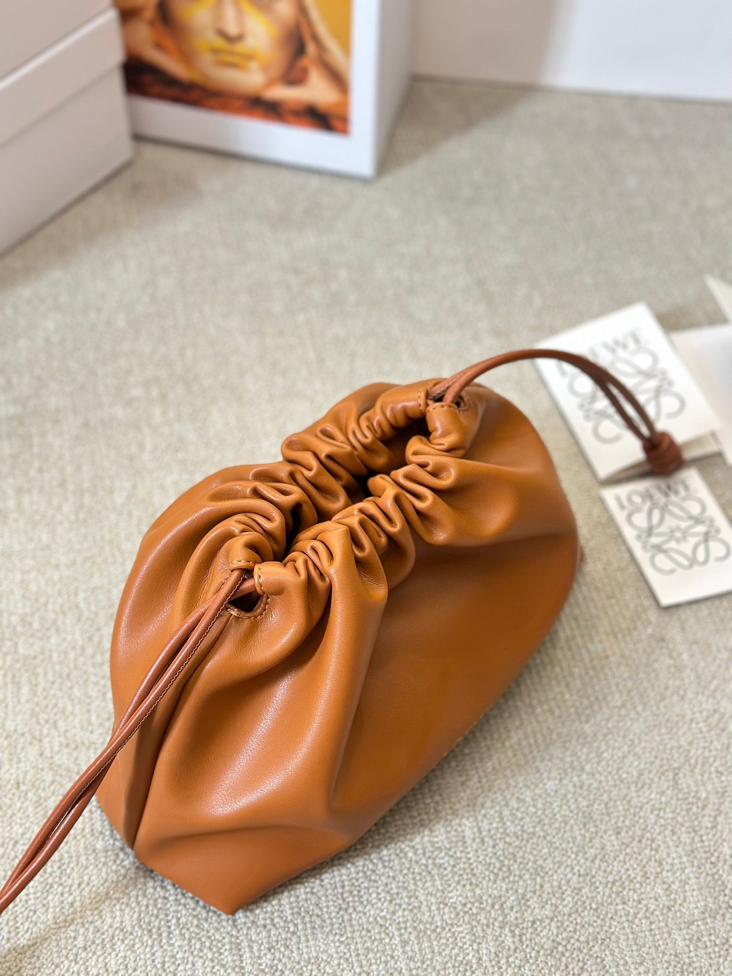 Loew Puzzle Fold Tote Iblack Shiny Calfskin