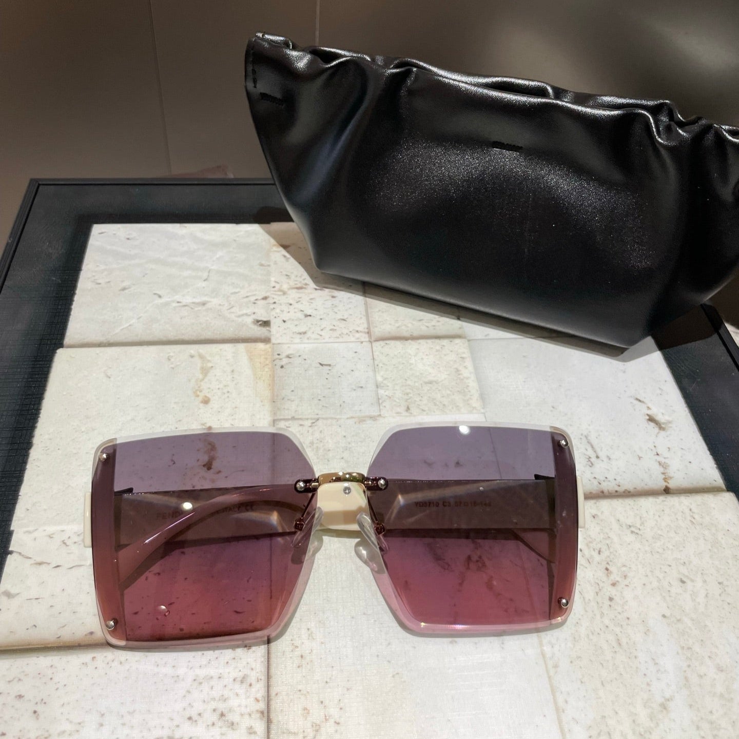 Oversized Ff Diamonds Square Frame Sunglasses 518548 In Acetate