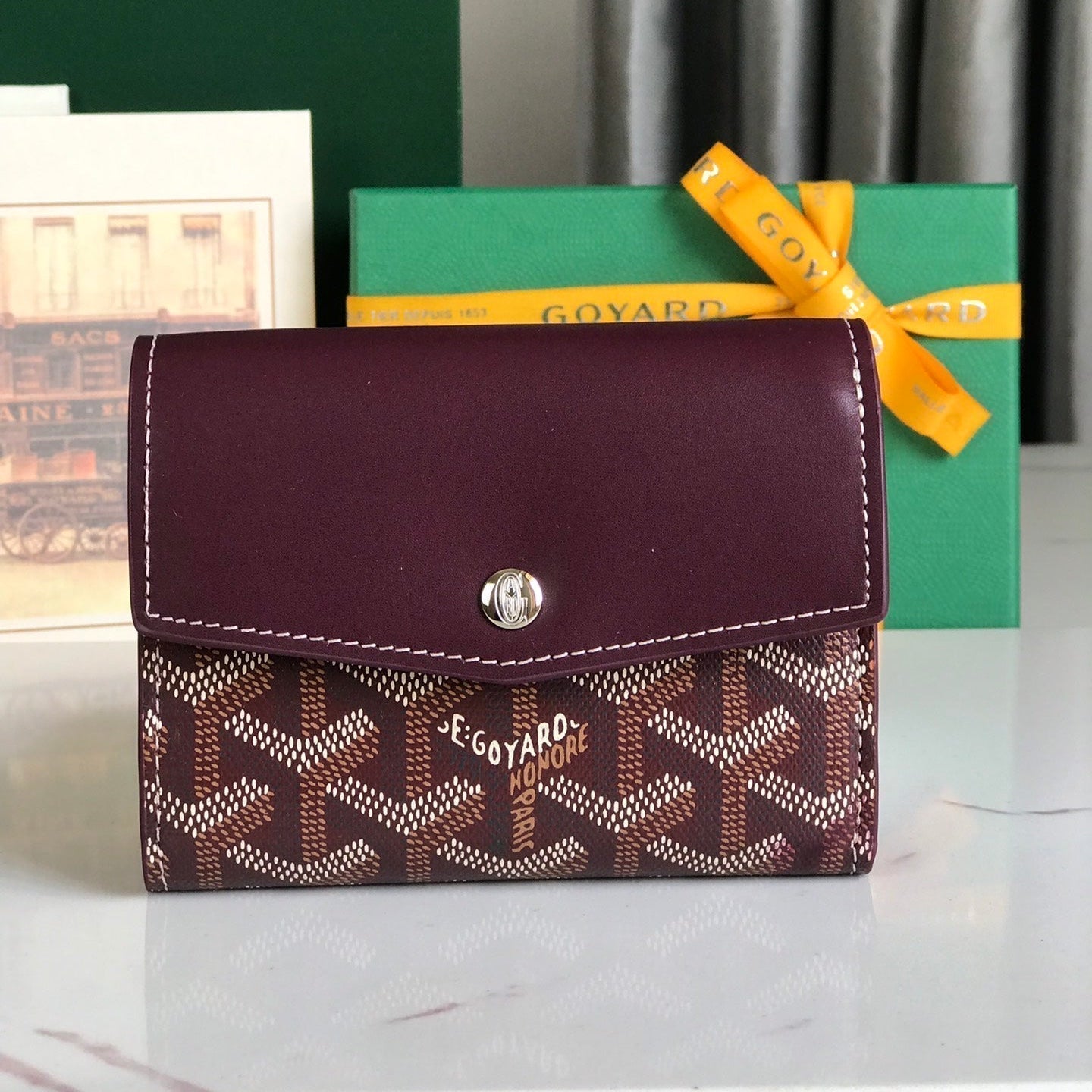 Richelieu Wallet 19 In Classic Red Goyardine Canvas