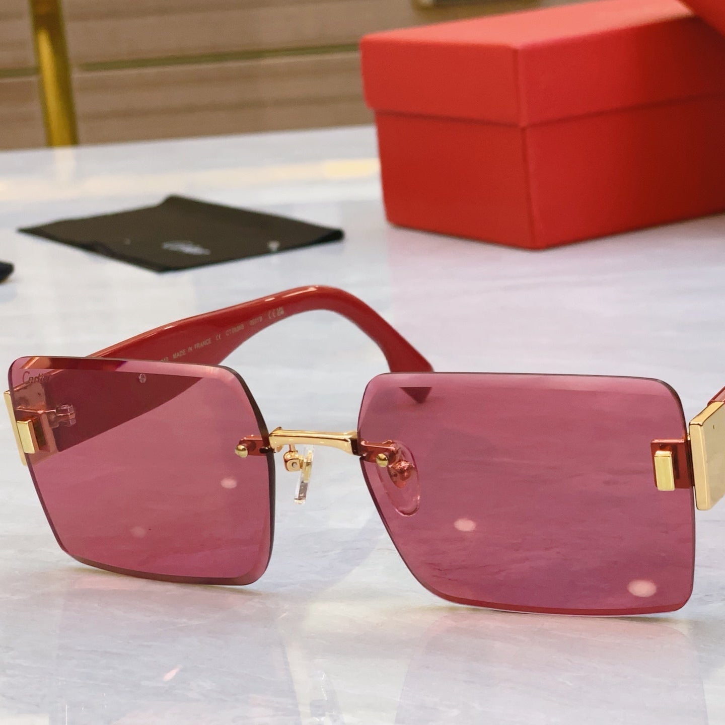 Panthère Geometric Sunglasses Ct00636S In Metal And Acetate
