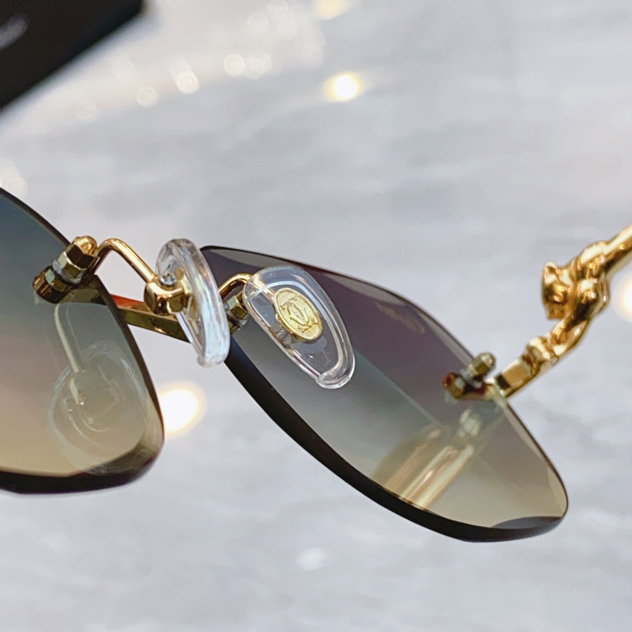 Panthère Rectangular Sunglasses 575935 In Metal