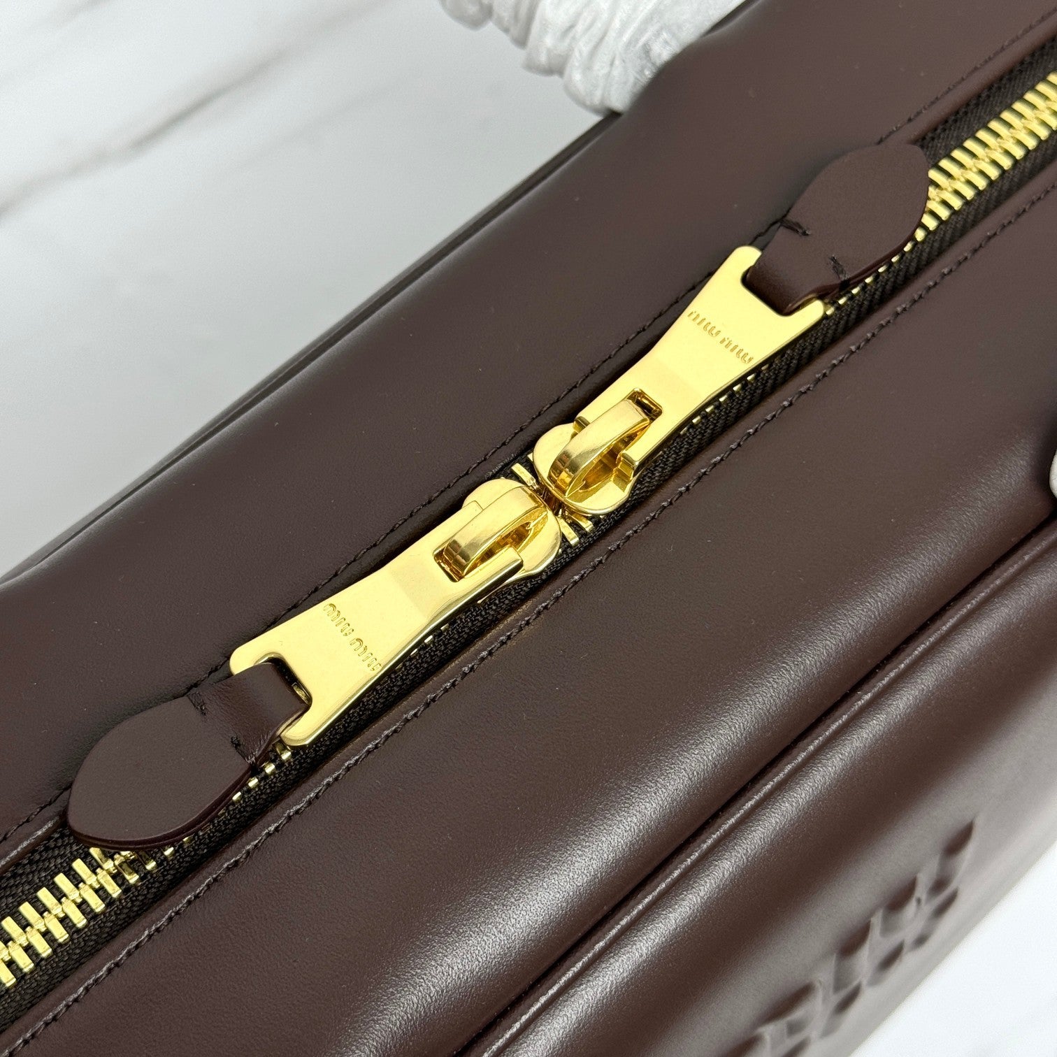 MIU BEAU BAG 34 IN BRIARWOOD CALFSKIN