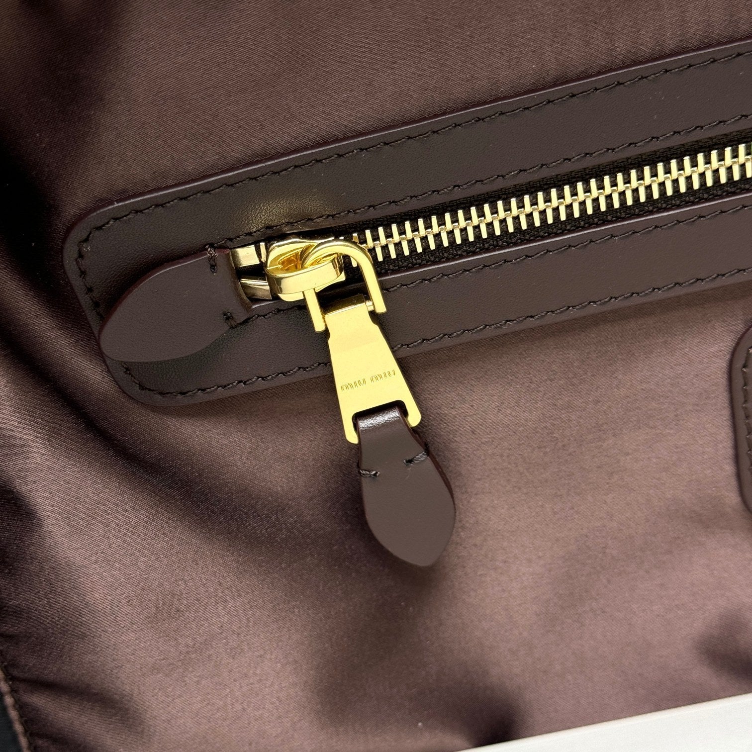 MIU BEAU BAG 34 IN BRIARWOOD CALFSKIN